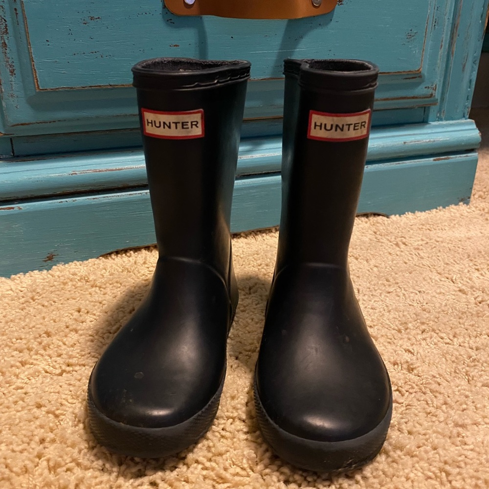Navy Blue Hunter Boots Rain Snow Kids Toddler US 9